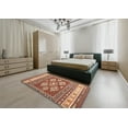thumbnail image 5 of Ahgly Company Machine Washable Indoor Round Contemporary Tangerine Pink Area Rugs, 8' Round, 5 of 7