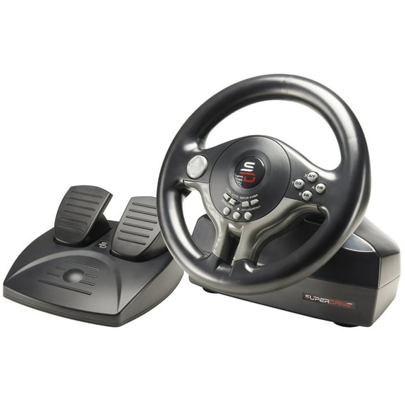 Subsonic - Superdrive SV250 Steering Wheel, 180° rotation, with pedals and Paddle Shifters. Compatible Switch 2 / Switch, PS4, PC, and Xbox – Black