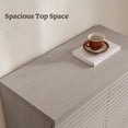 thumbnail image 4 of SICOTAS Fluted Kitchen Storage Cabinet Set of 2, 62" Modern Coffee Bar Station with 4 Doors & Adjustable Shelves, Side Cabinets for Dining Room, Living Room, Entryway in Light Grey, 4 of 8