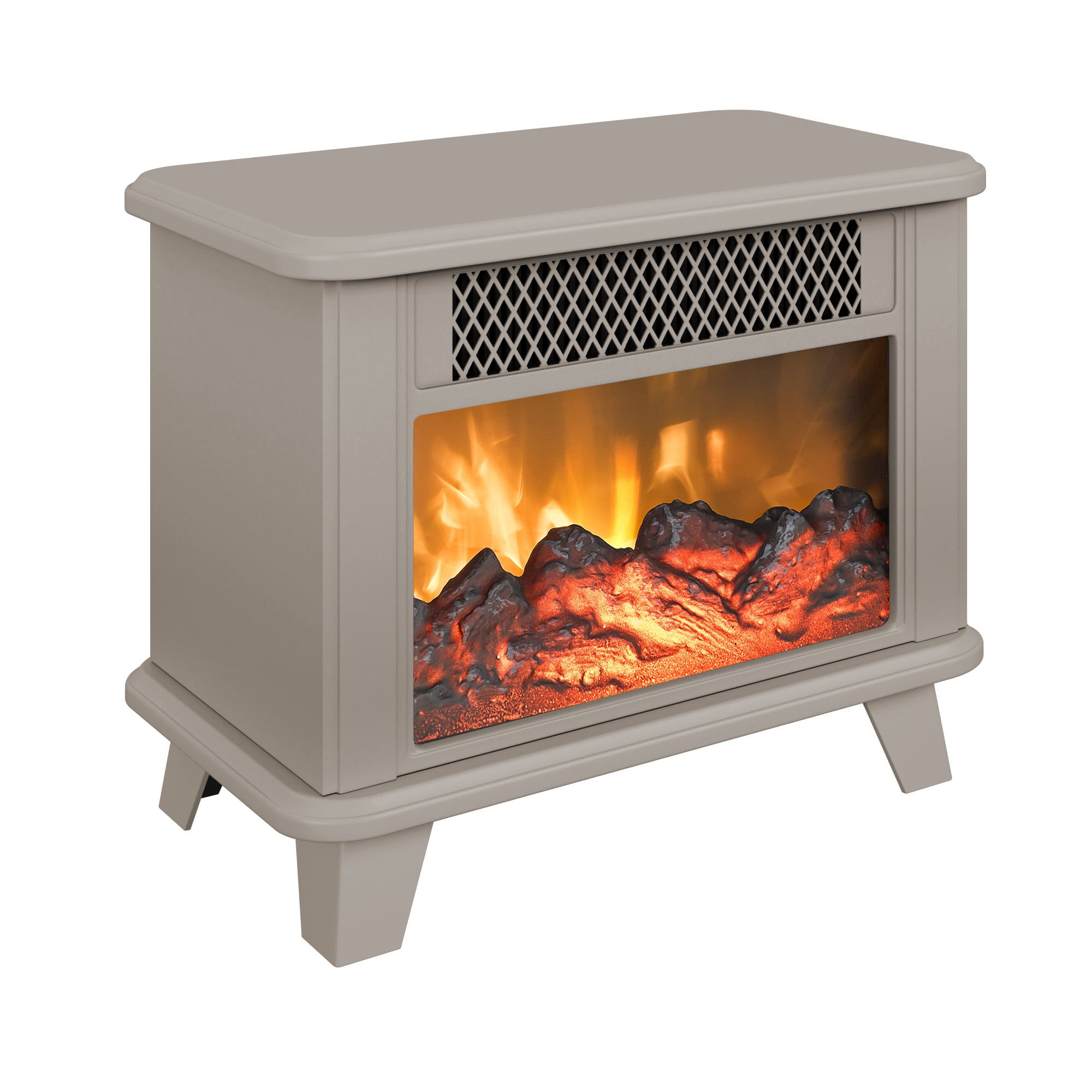 ChimneyFree Electric Fireplace Personal Floor Standing Space Heater, Cream