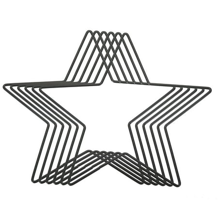 Uxcell 7.9" Length Star Dream Catcher Rings, 6 Pcs Metal Macrame Wreath Floral Ring Hoop, Black