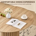 thumbnail image 5 of 47" Round Dining Table Set of 4, Natural Wood Kitchen Table with 4 Beige Boucle Dining Chairs, 5 of 7