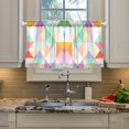 thumbnail image 2 of Yayeee Kitchen Curtains Light Filtering 27"x24" Rod Pocket Short Cafe Window Panel, Abstract Geometric, 2 of 7