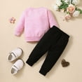 thumbnail image 2 of Newborn Baby Girl Heart Shaped Printing Long Sleeved Top and Pants Set 2PCs Fall Winter Infant Outfits, 2 of 5
