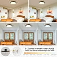 thumbnail image 3 of Dimmable Wood LED Flush Mount Ceiling Light, 5CCT 2700K-6000K Modern Round Close to Ceiling Lighting Fixtures, Minimalist White Ceiling Lamp for Bedroom, Kitchen, Hallway, Laundry Room, 3 of 7