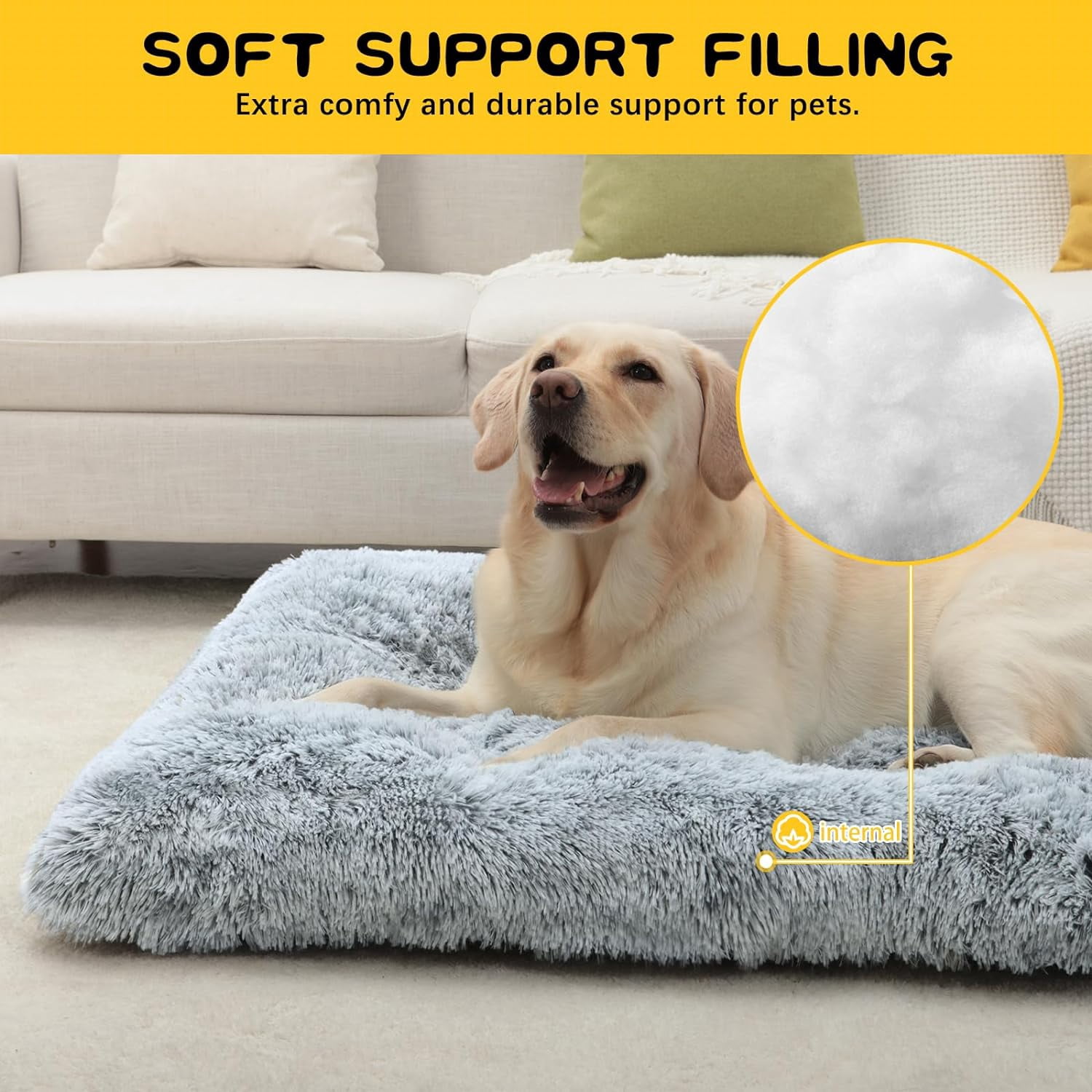 Cshidworld Large Cozy Flannel Dog Bed with Non-Slip Pad, Solid