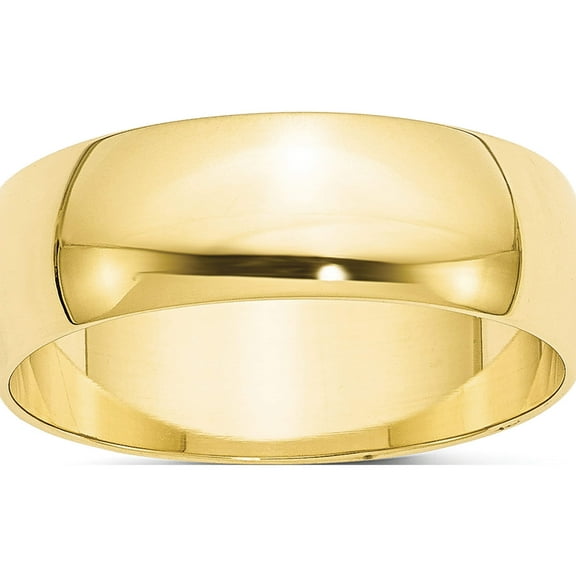 10K Yellow Gold 10Ky 7mm Ltw Half Round Band Size 4 Made In United States 1hrl070-4