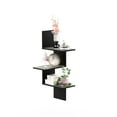 thumbnail image 5 of Furinno Rossi Modern 3-Tier Wall Floating Corner Shelf, French Oak Grey/Black, 5 of 5