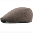 thumbnail image 4 of SikaFu Men Women Berets Cotton Linen Beret Hat Adjustable Retro Ivy Newsboy Flat Cap Spring Summer Male Female Vintage Beret Cap, 4 of 6