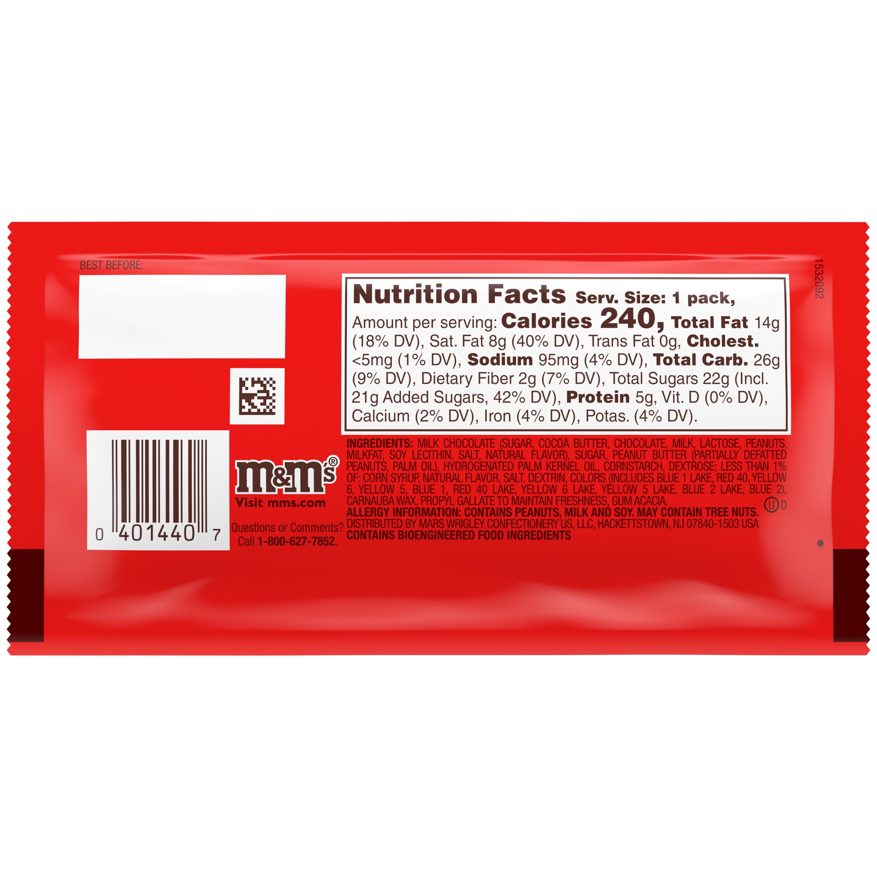  M&M's Peanut Butter Candy, 1.63-Ounce Bags (Pack of 12) :  Grocery & Gourmet Food