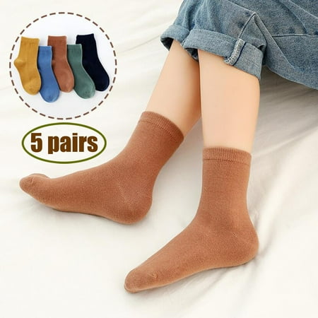 

Dopebox 5Pair Kids Socks Cute Print Children Middle Tube Socks Breathability Warm Socks Multicolor L