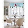 thumbnail image 2 of Red Christmas Dwarfs Valances for Windows, Merry Christmas Trees Snowing Light Blue Light Filtering Window Treatment Valances, Rod Pocket Small Curtains for Kitchen/Bathroom, 42"x12", 2 of 9