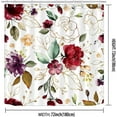 thumbnail image 2 of Burgundy Floral Shower Curtain, Spring Elegant Gold Glitter Rose Purple Peony Flower Green Leaves Plant Shabby Chic Women Bathroom Decor, Waterproof Fabric White Shower Curtain, 72 X 72 Inch, 2 of 5