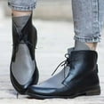 thumbnail image 4 of UTTOASFAY Boots for Women, Women'S Winter Chunky Flat Leather Patchwork Front Iace Up Patchwork Boots Clearance, 4 of 4
