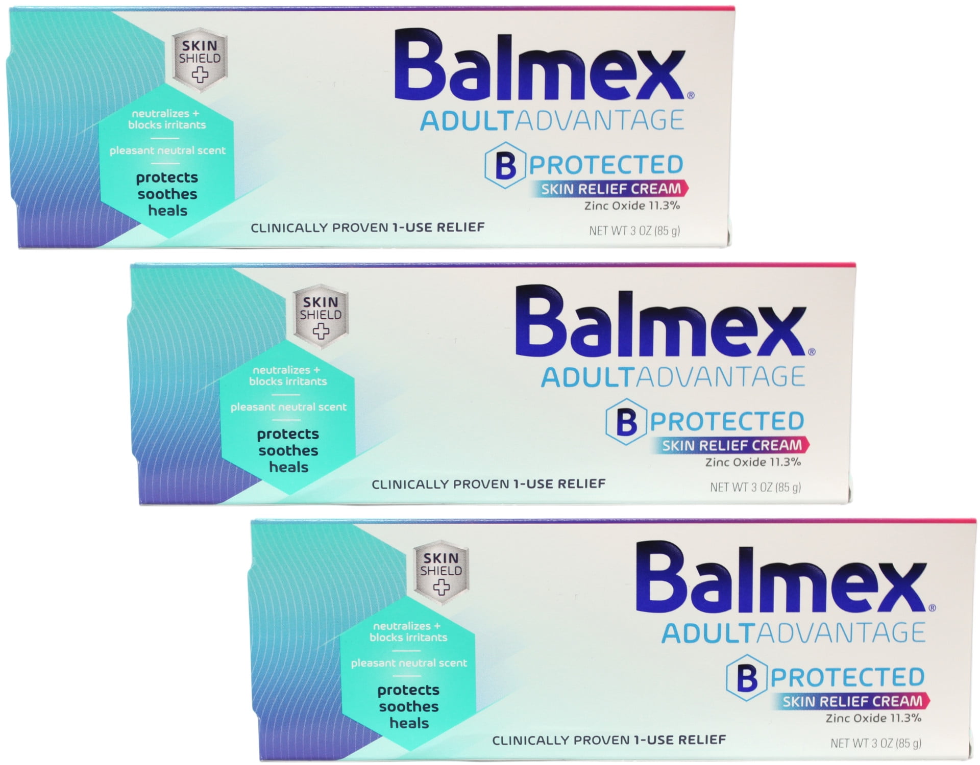 3 Pack - Balmex Adult Care Rash Cream 3oz Each