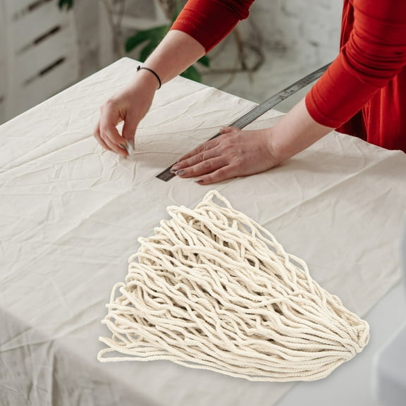 MERRYHAPY Cotton Rope 1 Roll Woven Round for present Packing Beige 7500.0x0.6x0.6in