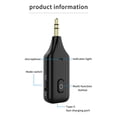 thumbnail image 2 of Adaptador de audio inalámbrico Transmisor Receptor compatible con Bluetooth Micrófono incorporado recargable Convertidor de audio de 3,5 mm Monstrate  EL004975-00B, 2 of 2