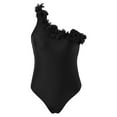 thumbnail image 4 of QHFBli Women One Shoulder One Piece Swimsuit Tummy Control Full Coverage Bathing Suit, 4 of 6