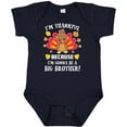 thumbnail image 3 of Inktastic Thanksgiving I'm Thankful Because I'm Gonna Be a Big Brother Boys or Girls Baby Bodysuit, 3 of 5