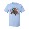 thumbnail image 2 of Wild Bobby Rainbow Painted Manatee Dean Russo Design Animal Lover Men Tee, Light Blue, 4X-Large, 2 of 6