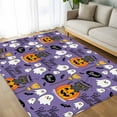thumbnail image 4 of Halloween 6x9 Area Rugs, Orange Pumpkin Funny Ghost Black Cat Purple Non-Skid Rubber Backing Large Rectangle Rugs - Living Room Bedroom Home Office, Indoor Floor Mat Carpets Washable Rug, 4 of 9