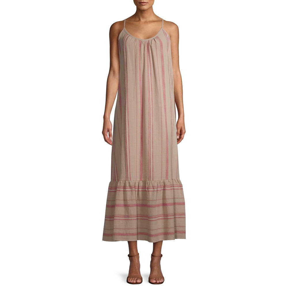 Time and Tru - Time and Tru Women's Tiered Woven Maxi Dress - Walmart ...