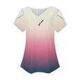 thumbnail image 4 of XIAfhje Womens Tops Tshirts Shirts For Women Summer Tops Casual Sexy Trendy Slant V-Neck Short Sleeves T-Shirts With Buttons Fashion Clothes Solid Color Pleats Tees Basic Tunic Tops, 4 of 5
