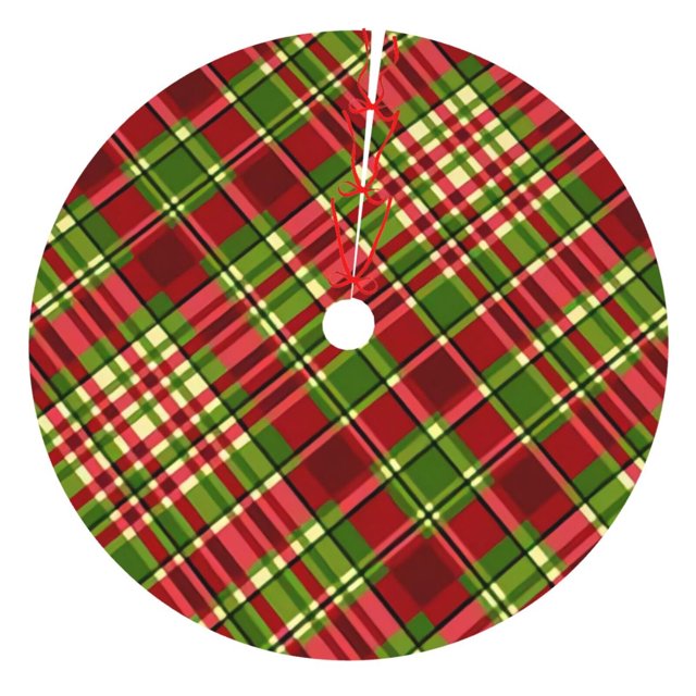 Faldas para árbol de Navidad a cuadros de 48 pulgadas, gruesas, para decoración navideña de invierno, para decoración rústica de Navidad