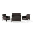 thumbnail image 3 of Kiawah 4Pc Outdoor Wicker Conversation Set Sangria/Brown - Loveseat, 2 Arm Chairs & Glass Top Table, 3 of 33