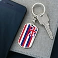 thumbnail image 5 of Hawaii State Flag Keychain Dog Tag Stainless Steel or 18k Gold, 5 of 16