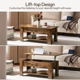 thumbnail image 5 of Renwick Modern 39" Wood Lift Top Coffee Table with Shelf for Livingroom, Rustic Brown, 5 of 10