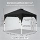 thumbnail image 5 of Carpa Plegable 3x3 m , Toldo Oxford 150D Impermeable Protección UPF50+ Anti Rayos UV, Mecanismo Bloqueo Central Armado Rápido Sin Herramientas-Para Jardín, Patio, Camping, Fiestas y Puestos De Feria, 5 of 7