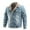 Blue, variant on IROINNID Men's Shearling Turndown Lapel Long Sleeve Solid Color Comfy Winter Mid-length Lamb Velvet Jacket Plus Velvet Warm Coat