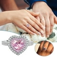 thumbnail image 1 of TopLLC Ring Ladies Bagues Mode Femme Diamant Mode Bijoux Féminins en Forme de Cœur, 1 of 9