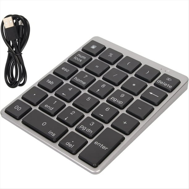 Teclado Numérico de 28 Teclas, Teclado Portátil de Dos Modos, Teclado Silencioso Delgado con Cable y Teclas Impermeables, para Computadora Portátil.
