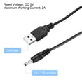 thumbnail image 3 of USB Macho a DC 3,5x1,35mm Macho Alimentación Cable 120cm Carga Cable Enchufe para Noche Luz Lámpara Mini Ventiladores, Negro Paquete de 1, 3 of 4