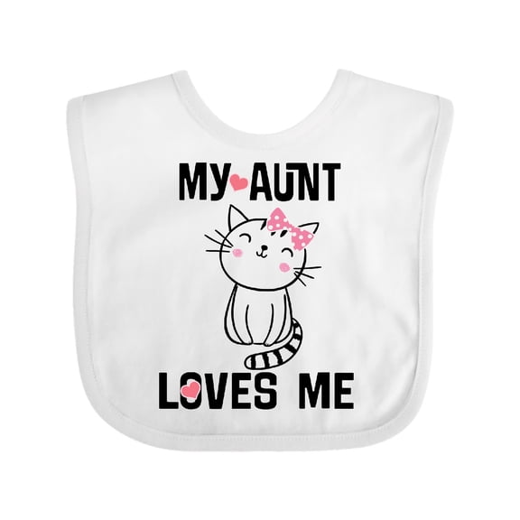 Inktastic My Aunt Loves Me Kitty Girls Baby Bib