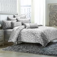 thumbnail image 3 of Pemberly Row 8-piece Jacquard Fabric King Comforter Set in Silver, 3 of 17