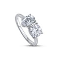 thumbnail image 4 of 1 3/4CT 8X5MM Pear Shape & 6MM Cushion Cut Lab Created Moissanite Diamond Toi Et Moi 2-Stone Engagement Ring For Women In 14K White Gold Over Sterling Silver (VVS1 Clarity, 1.75 Cttw)-8.5, 4 of 7