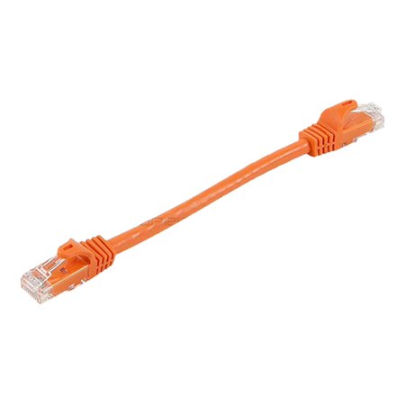 UPC: 0844660098447 | Monoprice FLEXboot Series – Patch cable – RJ-45 (M) to RJ-45 (M) – 6 in – UTP – CAT 6 – booted  snagless  stranded – orange