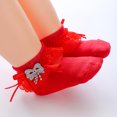 thumbnail image 1 of Infant Baby Girls Ruffle Socks, Sweet Style Eyelet Frilly Lace Princess Dress Ankle Socks with Bow, 1 of 6