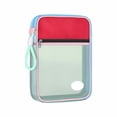 thumbnail image 2 of Mesh Tote Bag L-Shaped Open Book Bag - Large Capacity Multi-Layer Storage Visible organization Pockets Portable Carry Handle Nylon Data, Red, JKODE, 2 of 6