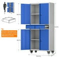 thumbnail image 2 of JAORD Metal Storage Cabinet with 2 Drawer and Pegboards,71" H Top Workbench Mobile Tool Chests Garage Cabinets with 4 Wheels,Tool Cabinets for Home,Office,Shop，Assembly Required, Blue, 2 of 7