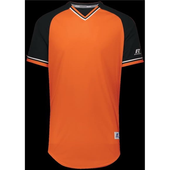 Youth Classic V-Neck Jersey - Burnt Orange, Black & White - Small