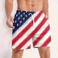 thumbnail image 2 of LWavelet Men's American Flag Stripe Print Beach Shorts Drawstring Elastic Waist Quick Dry Casual Shorts Navy L, 2 of 4