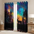 thumbnail image 2 of Erosebridal Jungle Wildlife Deer Black Out Curtains,Rustic Farmhouse Hunting Curtains Pack of 2 (42x63 Each) For Men Women, 2 of 7