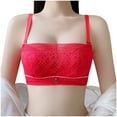 thumbnail image 4 of TrendVibe365 Bras for Women Full Coverage Plus Size Lace Wireless Push up Bralettes Padded Adjustable Strap Bustier Full Coverage Crop Cami Top Comfort Shapewear Red 70, 4 of 4