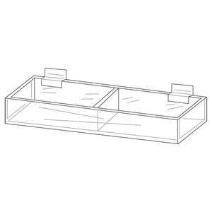 Clear Slatwall 2-Section Bin, Two trays for double the exhibit space By Retail Resource Ship from US