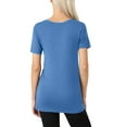 thumbnail image 3 of J. METHOD Women's Short Sleeve V-Neck T Shirts Premium Comfy Basic Daily Hip Length Tops NEWT413 Blue Mist 3X, 3 of 4