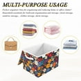 thumbnail image 6 of Yayeee Collapsible Cube Storage Bin with Lid Fabric Closet Decorative Basket with Handles, Bright Colorful Flowers Pattern, 6 of 7